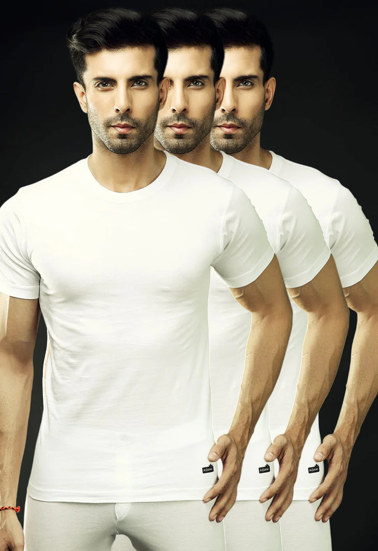 Basic inner White Round Neck Tee (Pack of 3)