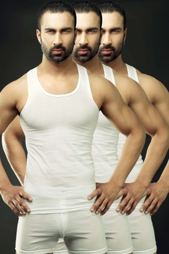 Classic Vest White for men (Pack of 3)