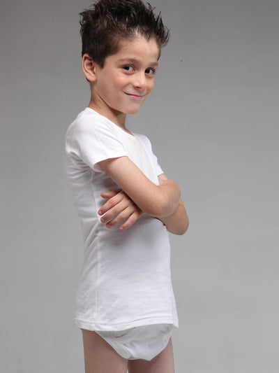 T-Shirt White for Boys (Pack of 1) Junior, T-shirt - Adam Clothing