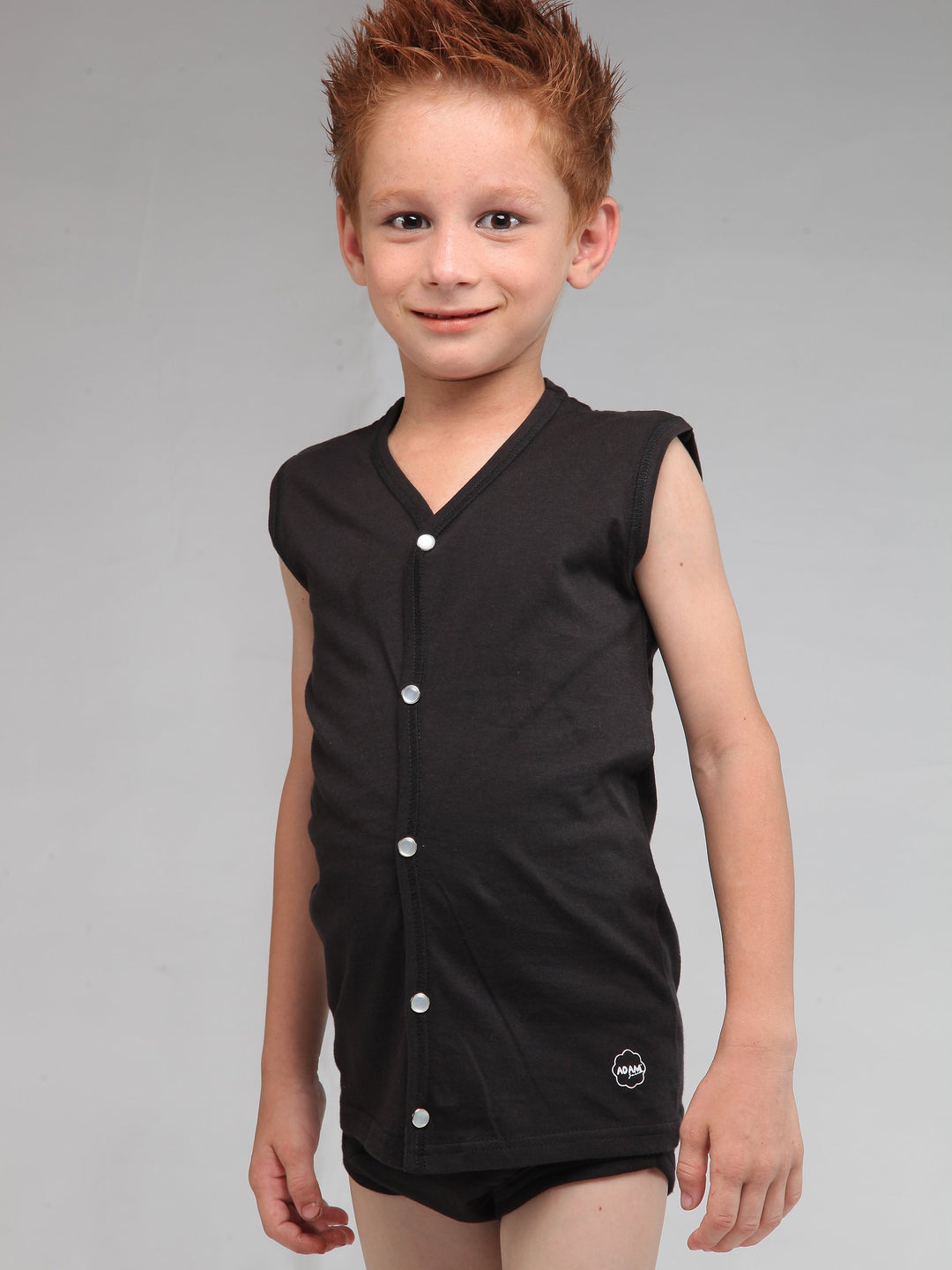 Open Vest Black for Boys (Pack of 1) Junior, Open Vest, vest - Adam Clothing