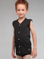 Open Vest Black for Boys (Pack of 1) Junior, Open Vest, vest - Adam Clothing
