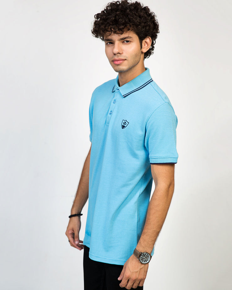 TIPPING COLLAR LOGO SKY POLO MEN, Polo, POLO SHIRT, SUMMER 2021 - Adam Clothing
