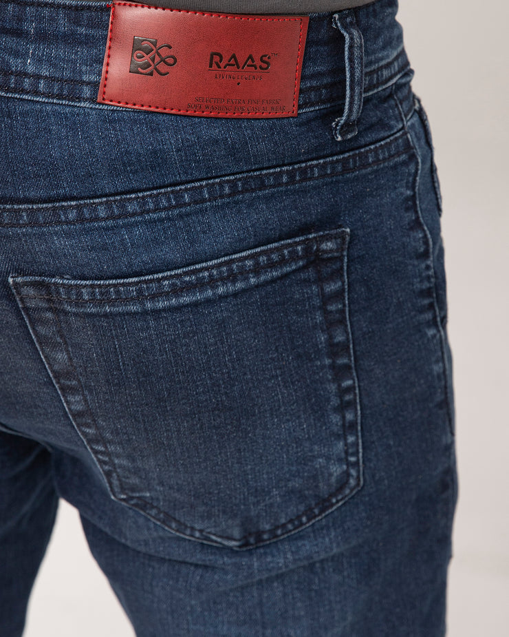 DARK BLUE SLIM FIT DENIM DENIM PANT, JEANS, Male, MEN, SLIM FIT, SUMMER 2021 - Adam Clothing