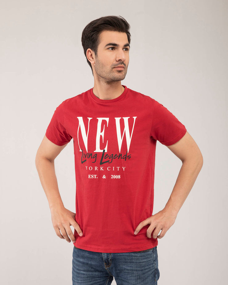 NEW LEGENDS MAROON GRAPHIC TEE MEN, SUMMER 2021, TEE, TEE SHIRT - Adam Clothing