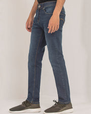 MID BLUE SLIMFIT DENIM DENIM PANT, JEANS, Male, MEN, SLIM FIT, SUMMER 2021 - Adam Clothing