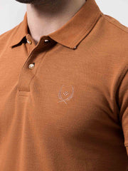 SLUB PIQUE BROWN POLO MEN, Polo, POLO SHIRT, SUMMER 2021 - Adam Clothing