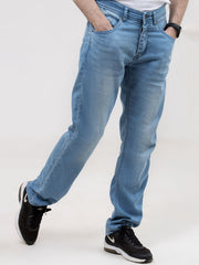 SKY BLUE REGULAR FIT DENIM DENIM PANT, JEANS, Male, MEN, SLIM FIT, SUMMER 2021 - Adam Clothing