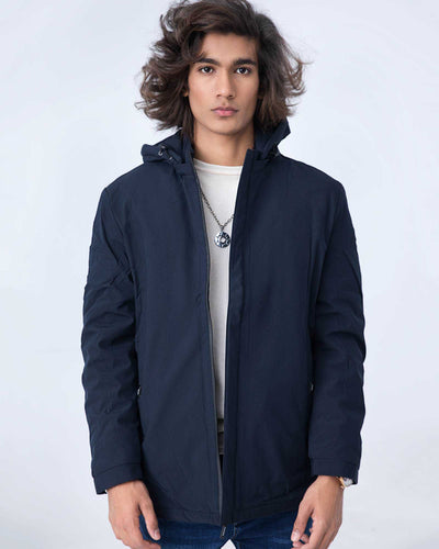 NAVY HOODIE PUFFER JACKET jacket, men jacket, NAVY, winter2021 - Adam Clothing