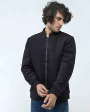PLAIN BLACK WOOL JACKET BLACK, jacket, men jacket, winter2021 - Adam Clothing